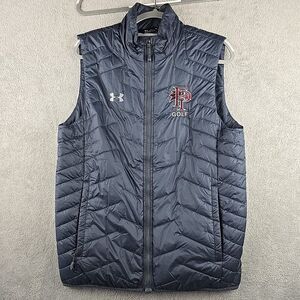 Under Armour ColdGear Reactor Vest Mens Medium Gray Full Zip‎ Lightweight Puffer